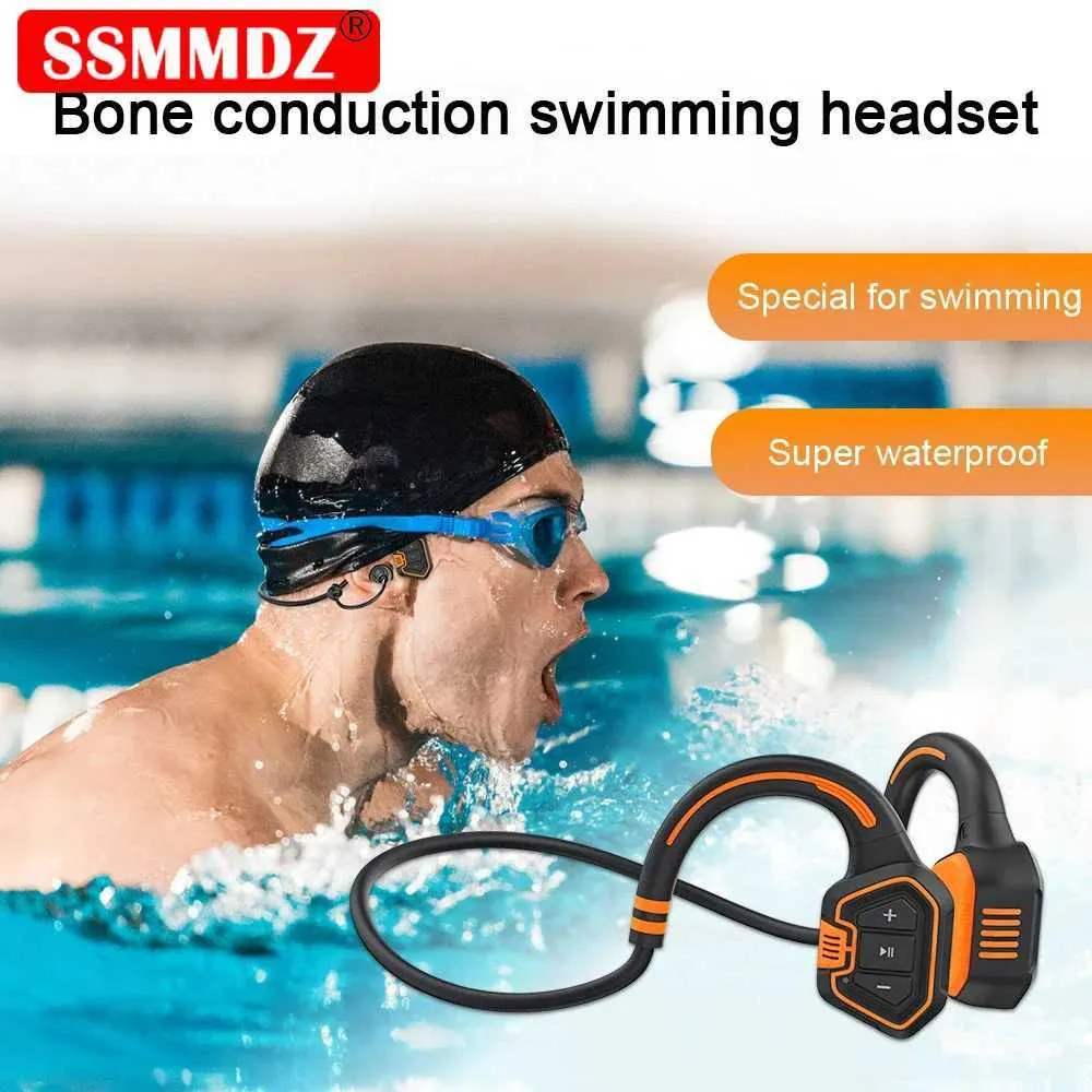 Cell Phone Earphones IP68 Swimming Headset AS9Bone Conduction Headphone Headband Sports Wireless Stereo Earphone 16GB Bluetooth Earbuds Free Shippin J240123