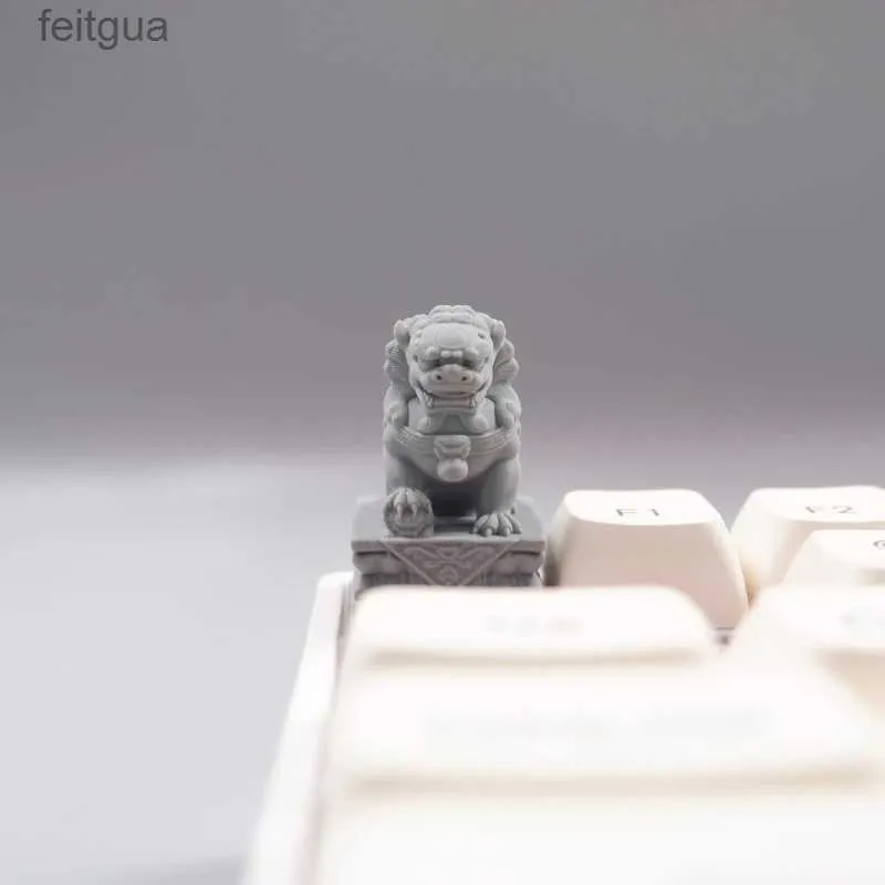 Teclados Teclados Animação dos desenhos animados leão keycap 3D impressão alívio sorte exorcismo teclado mecânico cruz criativo keycap YQ240123