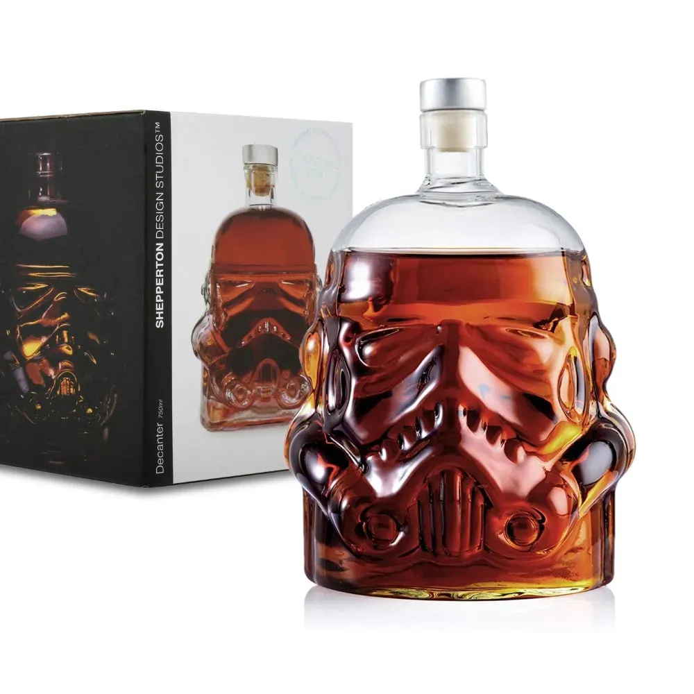 Decanter per whisky Vetro creativo DarthVader Set da bar Bicchieri da vino Caraffa portatile Teschio 750 ML Per regalo uomo 240119