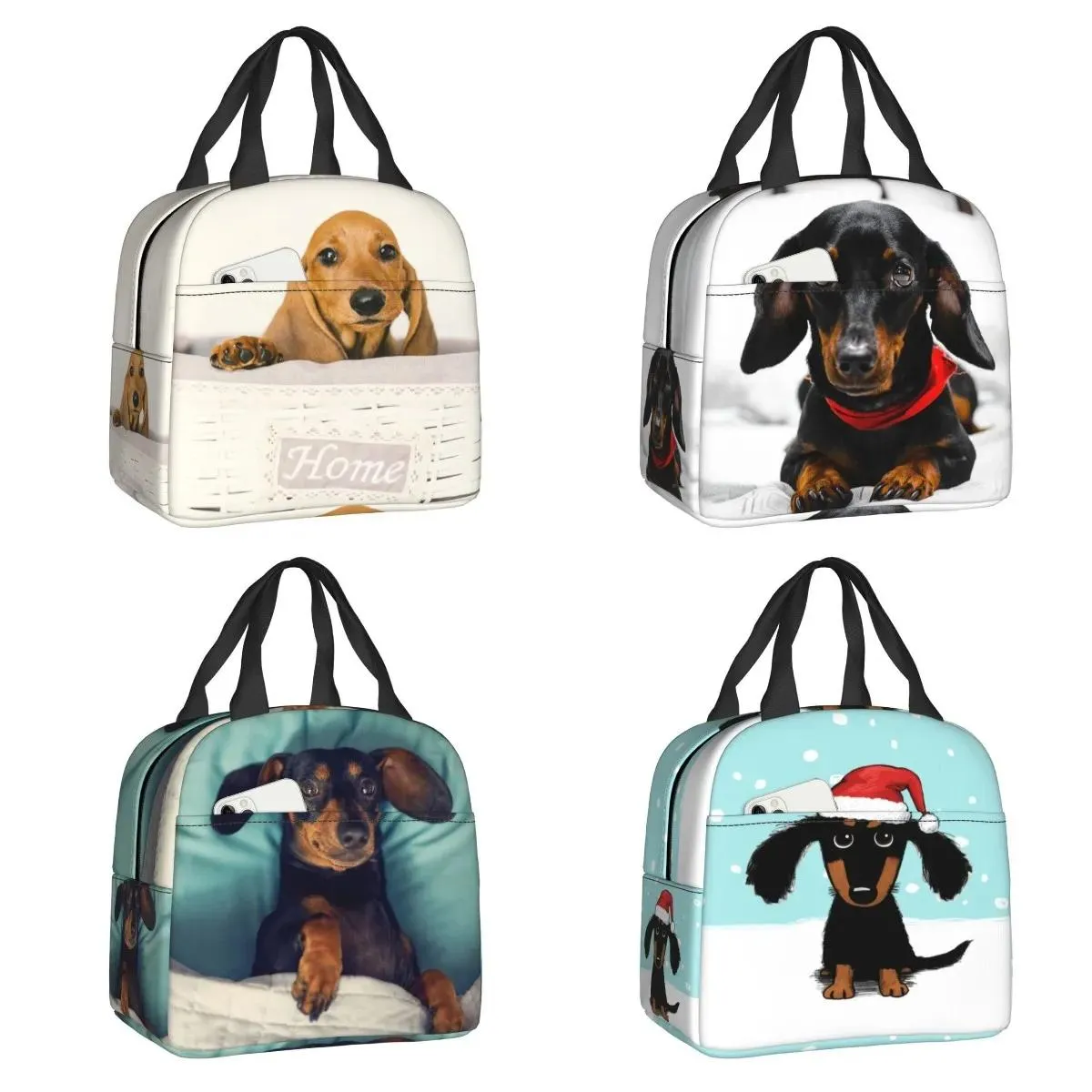 Carrier Cute Dachshund Dog Thermal Isolated Lunch Bag Women Sausage Wiener Badger Dogs Lunch Tote For Kids School Children Food Box