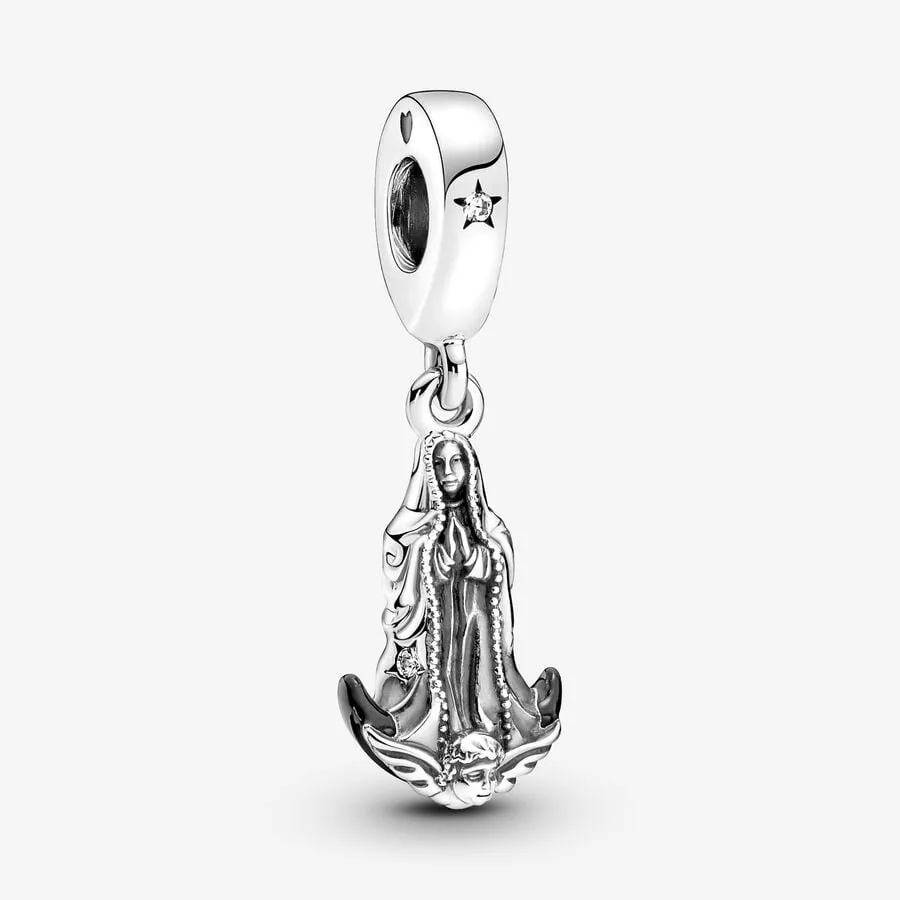 Guadalupe Motif Dangle Charms Fit Original European Charm Bracelet 925 Sterling Silver Fashion Women Jewelry Accessories