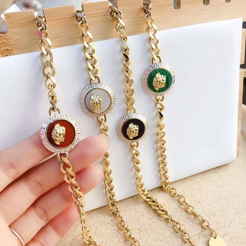 Designer jóias clássico versage pulseiras elegante pulseira de aço inoxidável feminino banhado a ouro pulseira manguito corrente presente com caixa