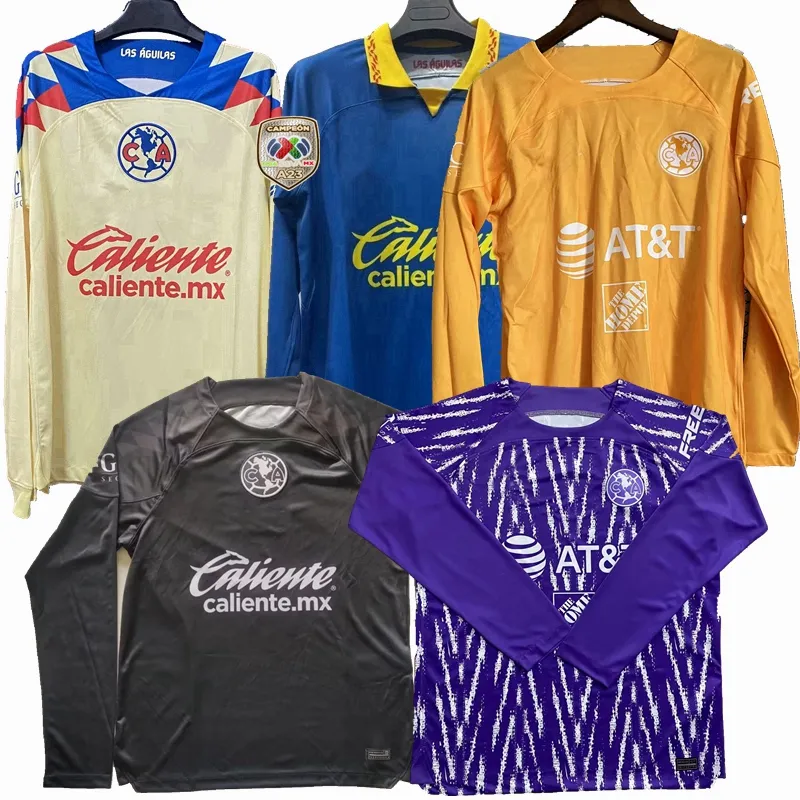 Maglia da calcio a manica lunga Liga MX Club America 2023 2024 K.ALVAREZ J.QUINONES D.VALDES G.OCHOA GIOVANI FIDALGO M.LAYUN A.ZENDEJAS 22 23 24 maglia intera da calcio