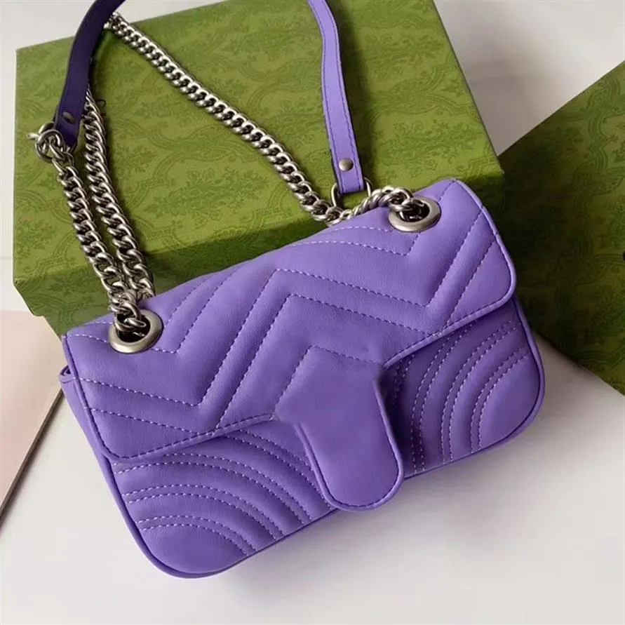 2023有名なDesinger Womens Handbag本物の革波縫いフラップは、女性用メタルチェーンハンドバッグを袋に入れるべきです226a