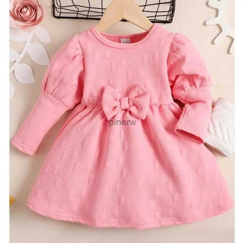 Robes de fille 1-6 ans enfants fille en relief arc princesse robe automne hiver bébé manches longues robe de soirée enfants fille mode robe de bal