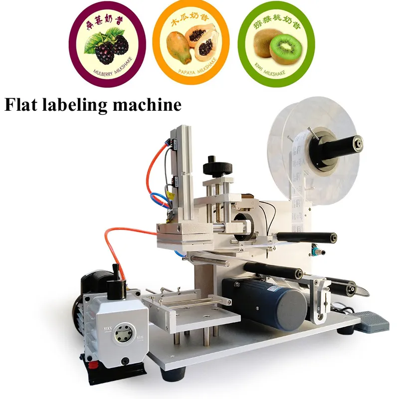 Desktoplim klistermärke Flat Labeling Machine Full Automatic Round Bottle Label Labeling Machine For Wine