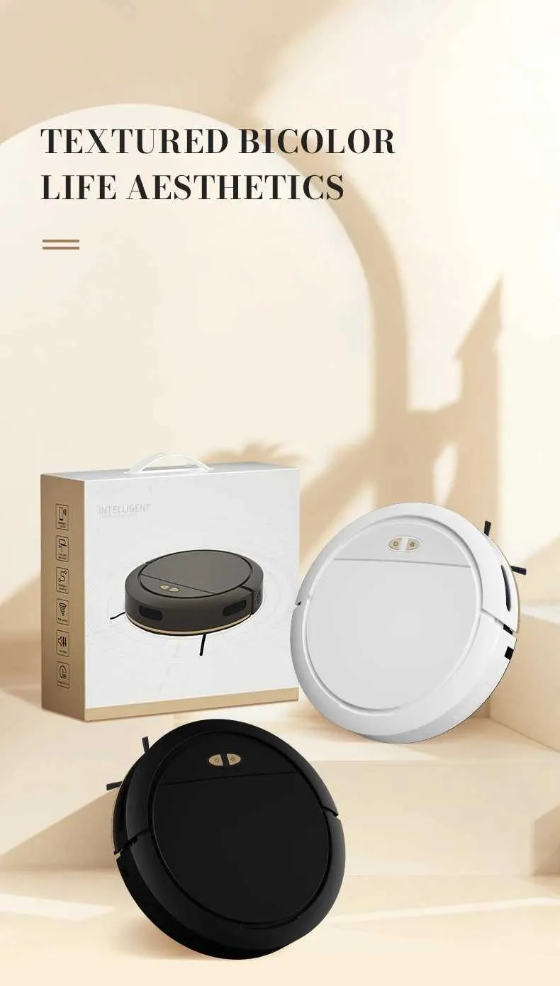 Robot Aspirapolvere Mini Ultrasottile Wireless – Autonomia 100 Min, Filtro HEPA, Anticaduta Per Peli Animali