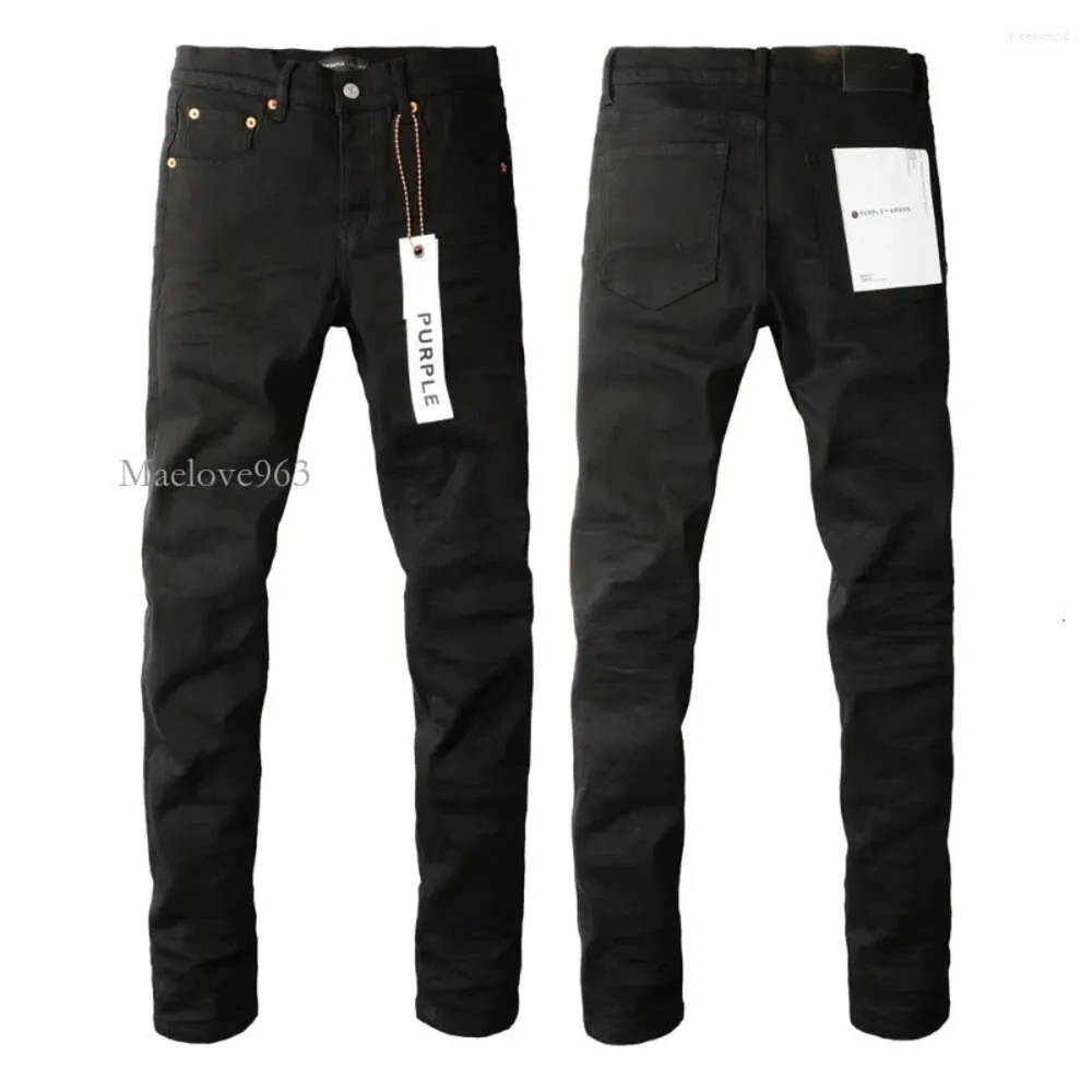 Men's Jeans 2023 Purple Brand Solid Streetwear Fashion Black Denim Slim Stretch