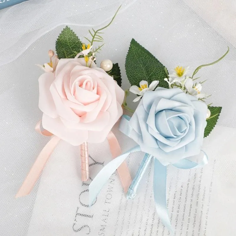 Decorative Flowers Lovely Rose Corsage Boutonniere Artificial Flower For Elegant Functions