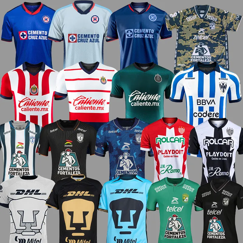 23 24 25 Mexican Football Club Chivas CD Guadalajara Pachuca Cruz Azul Camisas de futebol Leon MONTERREY necaxa 2023 2024 PACHUCA UNAM Camisa de futebol LIGA MX Uniformes Kit