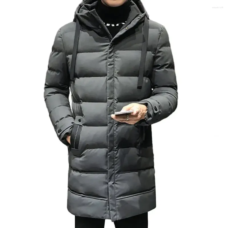 Herrenjacken Herren Winterparka Daunenmantel mit Kapuze Ultimative Wärme Windschutz Hoher Kragen Mittellange Outdoor-Schneejacke