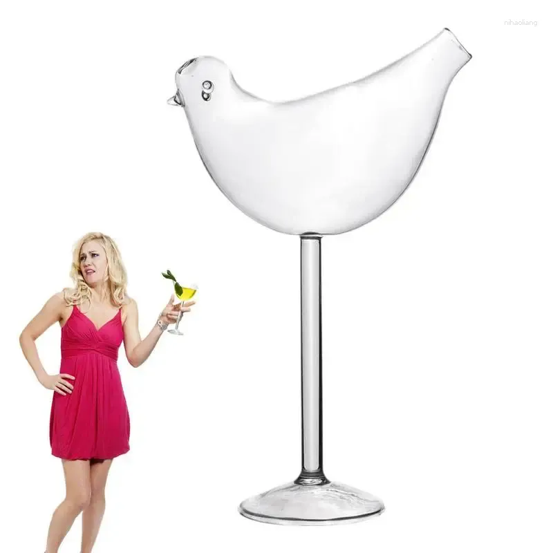 ワイングラスカクテルガラス鳥150mlクリアカップ背の高い創造的な飲酒飲み物パーティーのためのKTVウェディングホーム
