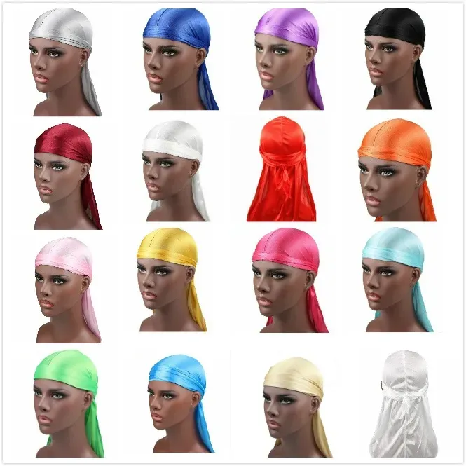 Cores misturadas boné de cetim masculino bandana turbante perucas homens seda durag headwear bandana chapéu pirata acessórios para o cabelo bj