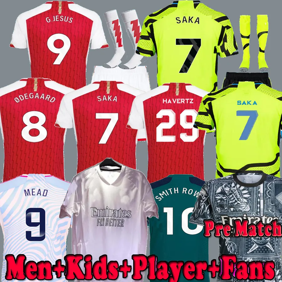 23 24 كرة قدم قمصان Havertz يسوع Smith Rowe Saka مشجعي الإصدار Trossard Martinelli Tierney 2023 2024 Timber Football Shirt Men Kids Kit 3rd Away Training Set