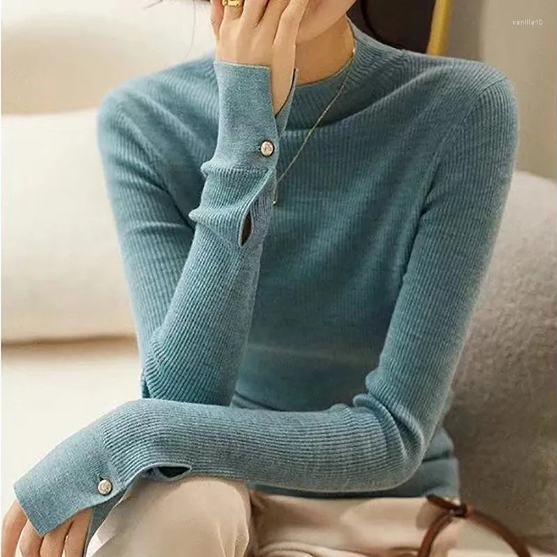 Women's Sweaters Winter Clothes Women Sweater Autumn Button Pullover Ladies Casual Jumpers Knitted Top Female Sueters De Mujer Moda 2024