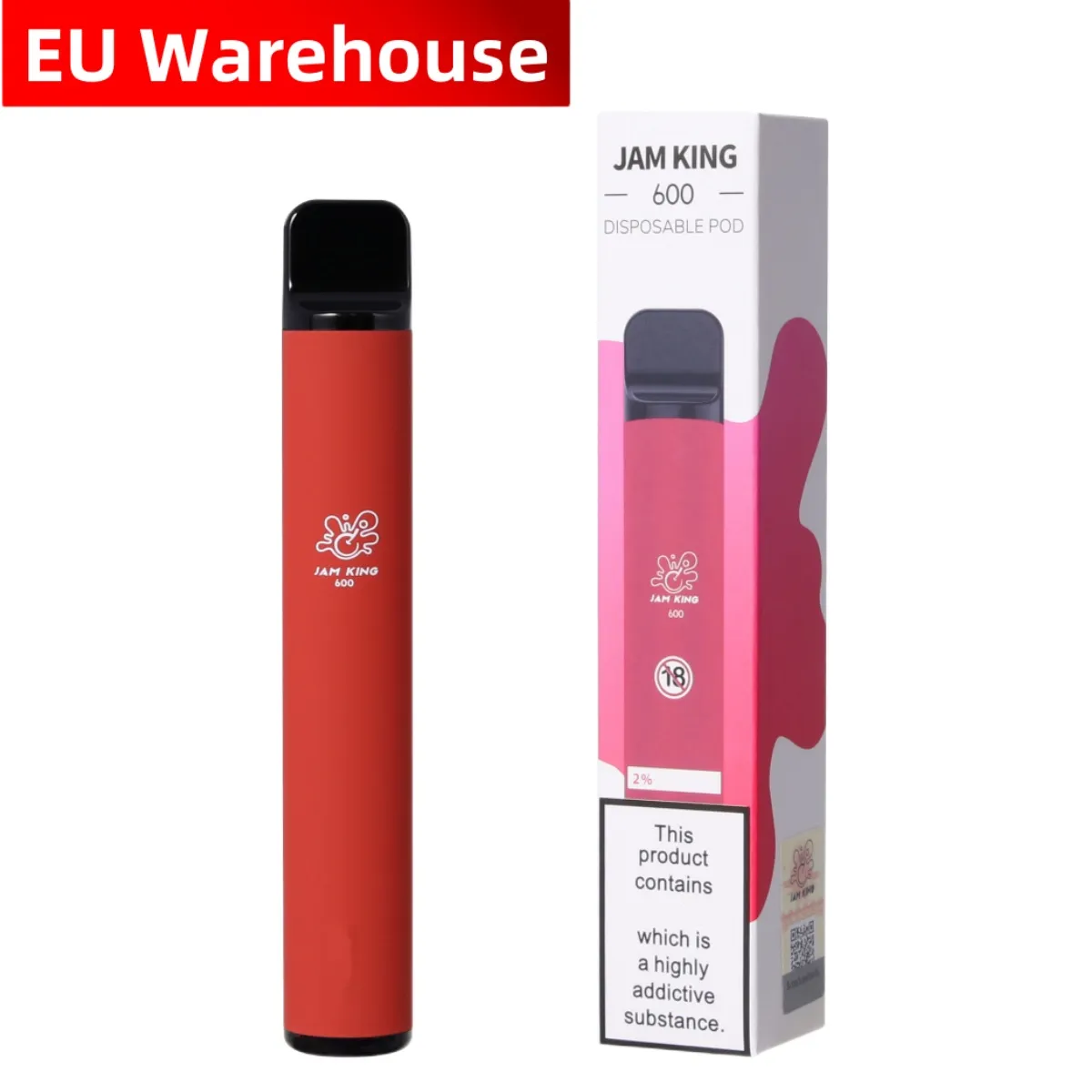 Jam King 600 trekjes EU magazijn vape bladerdeeg sigaret elektronische wegwerp vapes groothandel E Sigaret elfbar 2% 20mg E sigaret Vapers 2ml Voorgevulde 550mAh Batterij