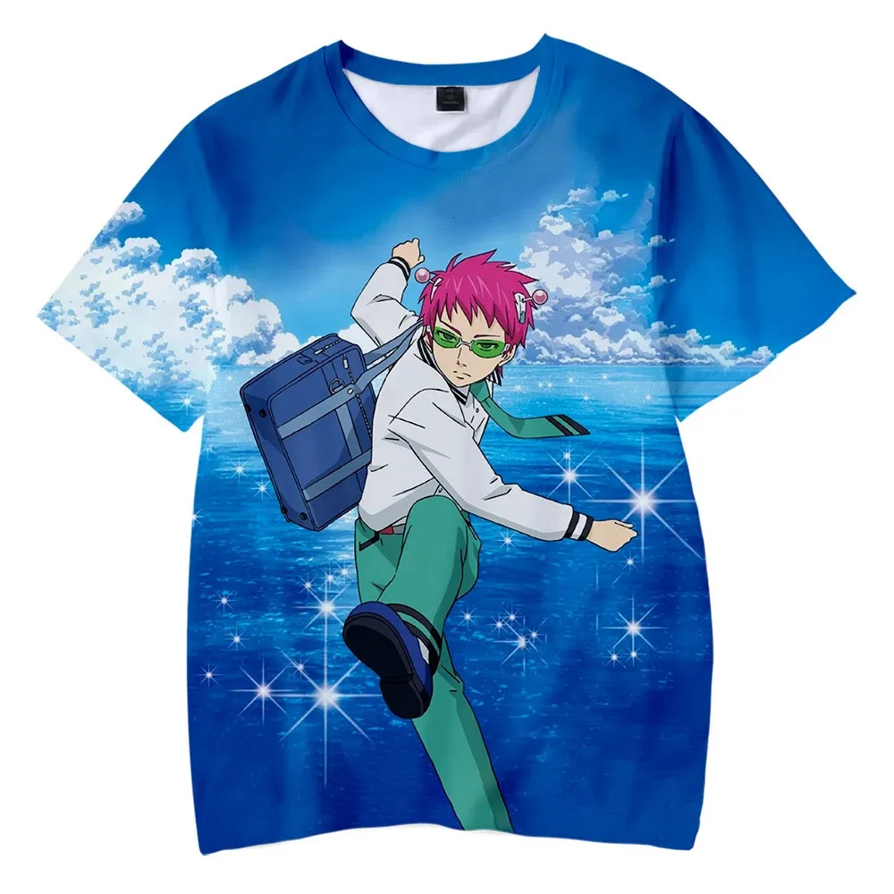 Saiki Kusuo No Sai-Nan t-shirt imprimé MenWomenKids Harajuku drôle t-shirt Costume été Kawaii japon unisexe dessus d'anime 240123