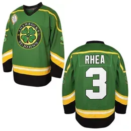 Number 3 Four Leaf Hockey Jersey Green Black White Ice Hockey Jersey Embroidered Clothing Special counter Best Genuine discount