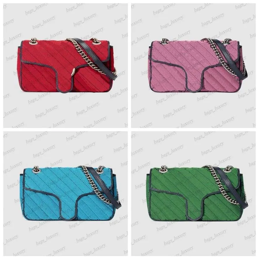Crossbody Borse Borse per le spalle per donne designer borsetta borsetta in velluto a catena scorrevole cinghia antichi hardware fodera di seta telefono borsetto155w