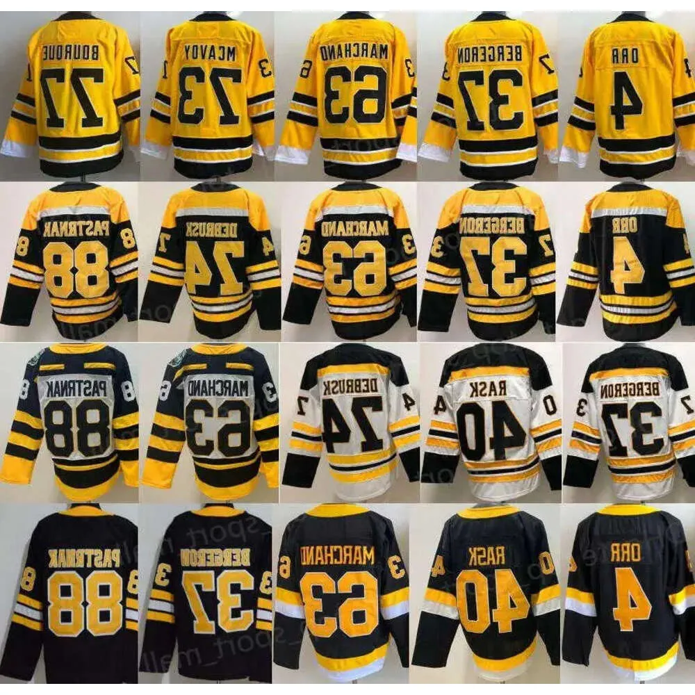 Uomo Reverse Retro Patrice Bergeron Maglia Brad Marchand David Pastrnak Charlie Mcavoy Tuukka Rask Jake Debrusk Bobby Orr Hockey Nero Wh Hig