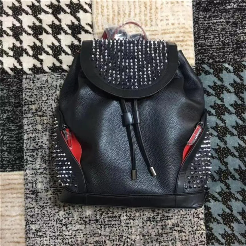 Bolsos de cuero reales para hombres de alta calidad para mujeres mochila mochila famosa mochila Redbottom Bolsas de diseñadora de la dama