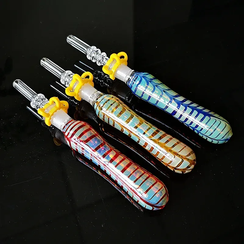 New Heady Glass Nectar Collector with 10mm Quartz Tips Keck Clip Smoking Pipe Nector Collector Kit 2 Styles