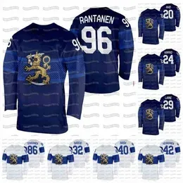 Jersey Finland 2022 Winter Hockey 20 Sebastian Aho 24 Kaapo Kakko 29 Patrik Laine 40 Tuukka Rask 32 Juuse Saros 96 Mikko Rantanen 42 Miro