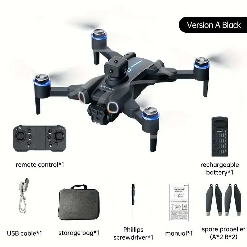 UAV New H117 Quadcopter Drone With Dual Cameras, Intelligent Obstacle Avoidance, Brushless Motors, Altitude Hold For Stable Flight, And One-Key Start Men's Gifts