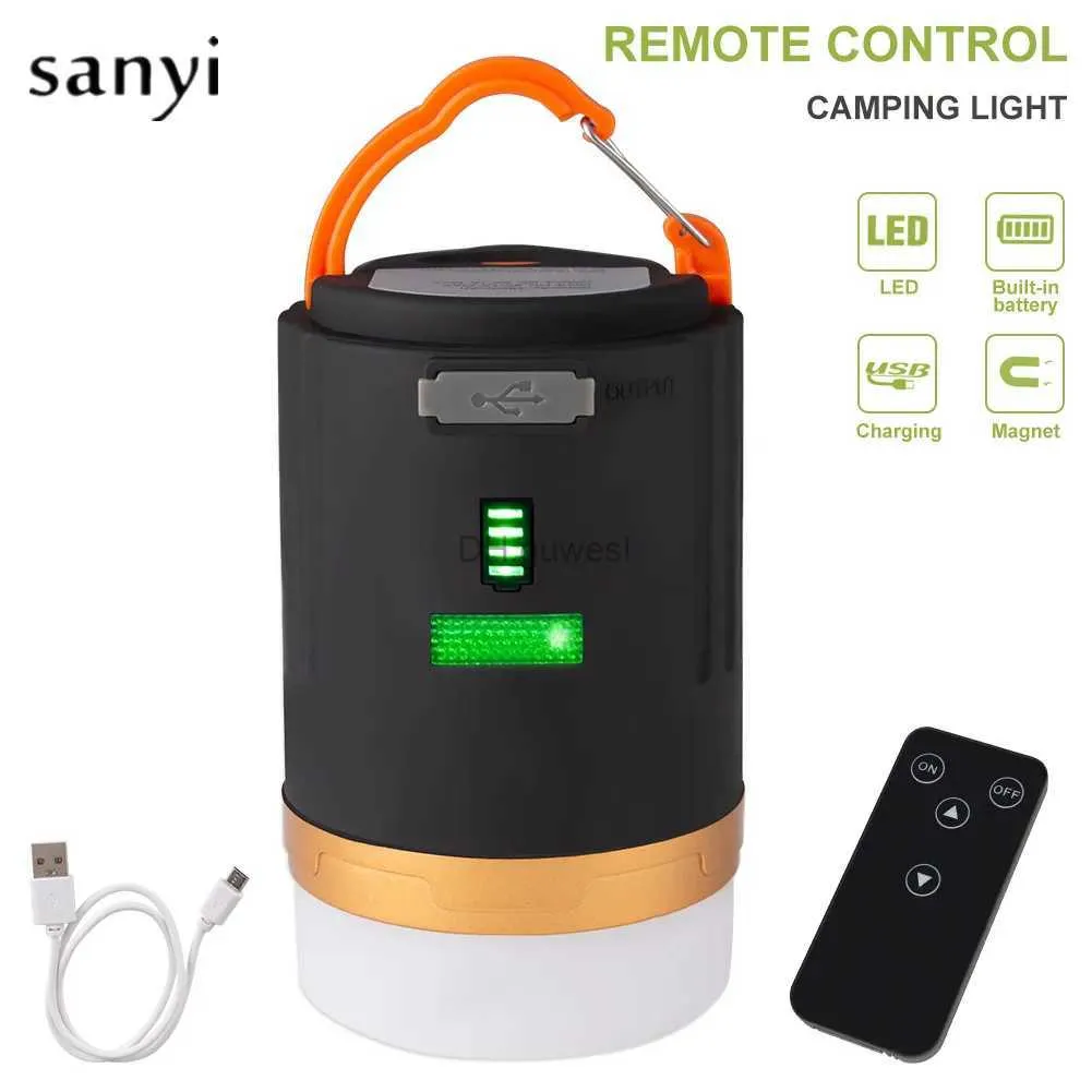 Camping Lantern Remote Control LED Camping Light USB Rechargeable 4800mah Battery Outdoor Camping Lamp Portable Lanterns Emergency Lights YQ240124