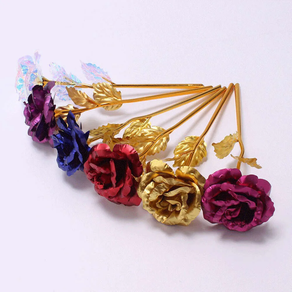 Batamiu Qixi Valentine's Day Gift Single Gold Foil Gold-Plated Rose Welfare Gift