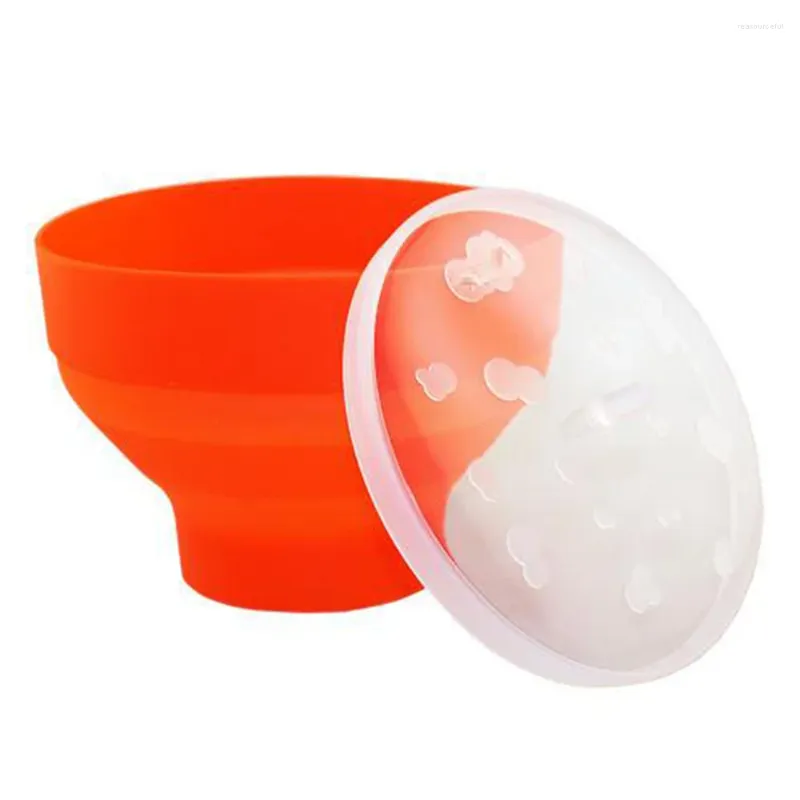 Bols haute température silicone pop-corn fabricant chips plat de fruits maison micro-ondes seaux de cuisson pliables