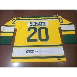 Real Men real Full embroidery #20 Broncos Humboldt #Humboldtstrong SCHATZ Vintage Hockey Jersey or custom any name or number Jersey