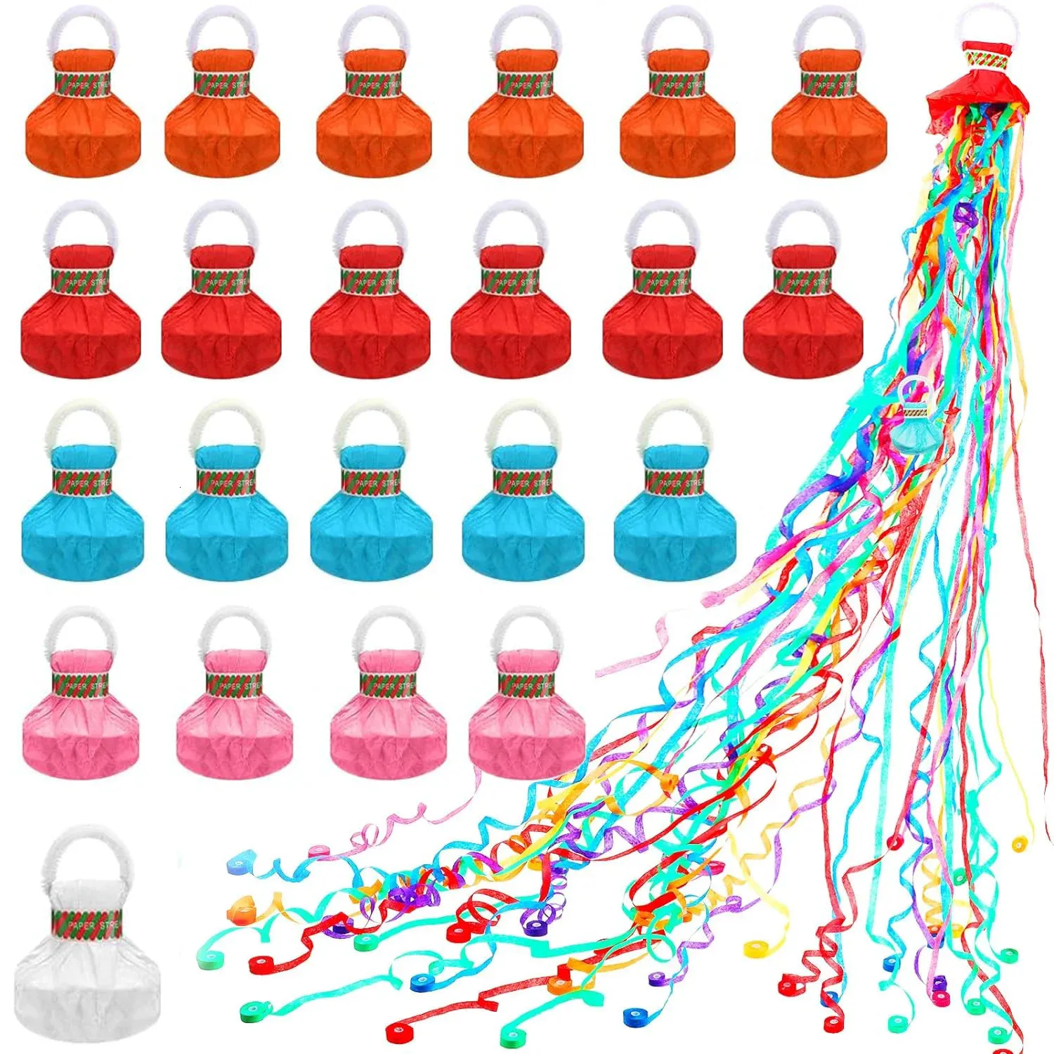 24-240 pezzi di popper in streaming No Chaos Biglietti di carta colorati lanciati a mano in streaming con nastro colorato utilizzati per sconti su feste di matrimonio e compleanni 240124