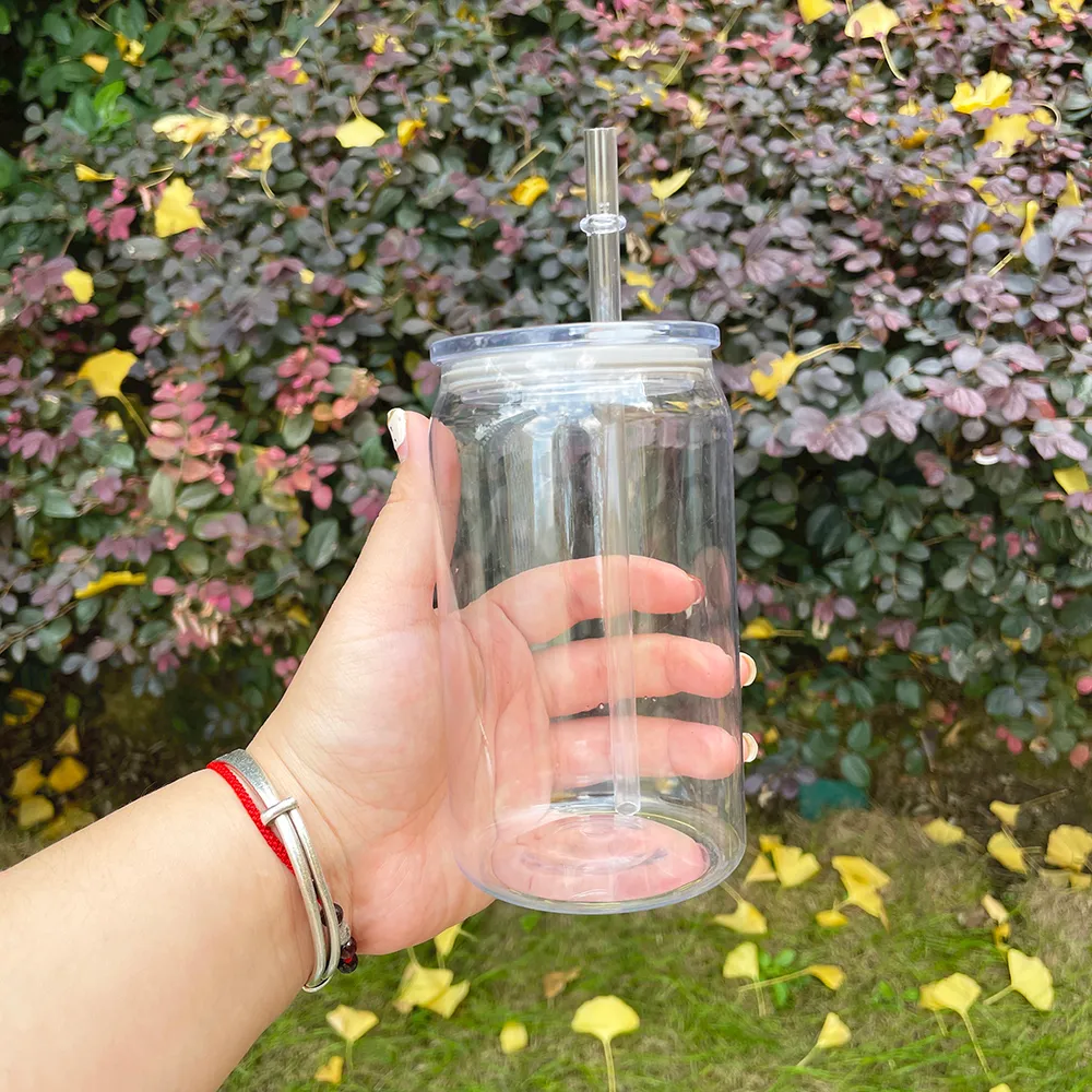 Clear Transparent Recyclable Can Shaped Drinkware PP 16oz Unbreakable