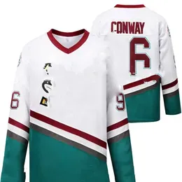 Men's Hoodies Sweatshirts Sport Games League 96# CONWAY Mens Adam BANKS 99# Mighty Ducks Movie Ice Hockey Jerseys Stitched White S-3XL x0720L231122