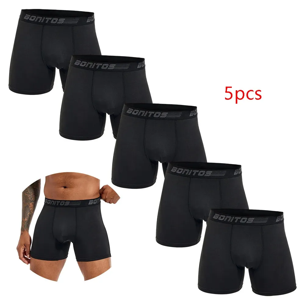 5st Pack 2023 män trosor polyester underkläder manlig varumärke boxare och underbyxor för homme mycket lyx set sexig shorts gåva slip 240118