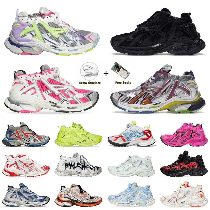 2024 Belanciaga Runners 7.0, повседневная обувь высшего качества, роскошные брендовые женские мужские мужские фуксии, розовые, синие, серые, разноцветные дышащие кроссовки, кроссовки, размер 35-46.