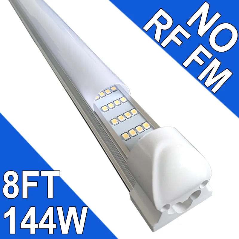 LED T8統合されたフィクスチャー8フィート144Wリンク可能なLEDショップライト、LED天井ライト、キャビネットライトの下、ガレージ、倉庫、乳白色のカバー25パックUsastock