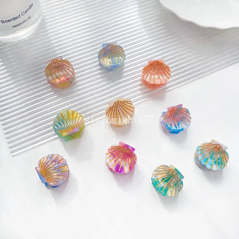 Small Shell Hair Clips Mini Shell Hair Claw Clips - Cute Acetic Acid Hair Accessories for ...