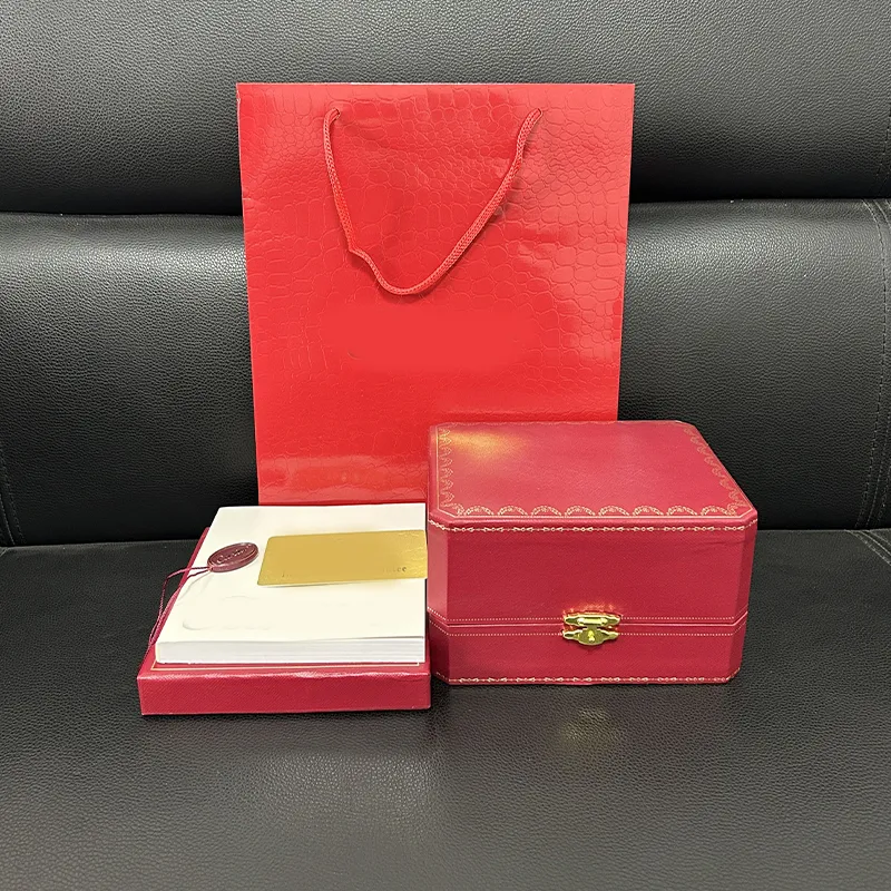 Gratis frakt Red Watch Original Box Papers Card Purse Present Boxes Handbag Balloon Watch Watch Boxes Bag Falls Mystery Boxes Designer Boxes