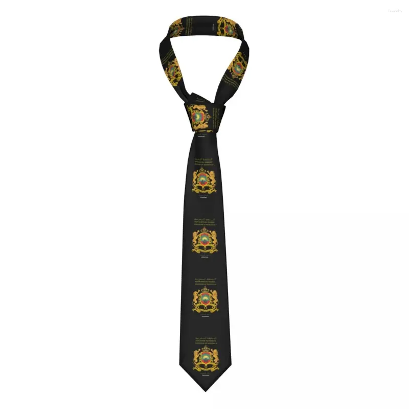 Bow Ties Moroccan Passport Kingdom Of Morocco Neckties Men Custom Silk Neck Tie For Office