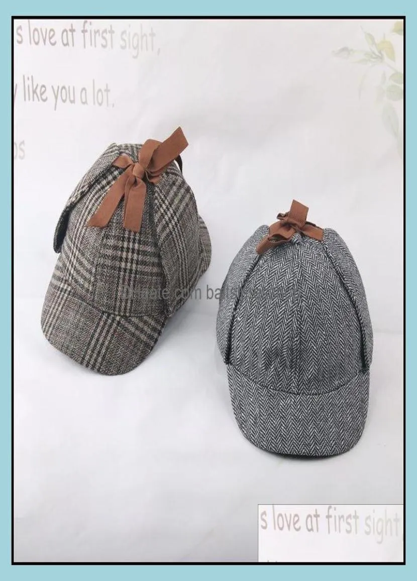 Shower Hat Unisex Winter Wool Berets For Men Deerstalker T Cap Accessories British Detective Women Drop Delivery 2021 Outdoor Hats Spor2912737