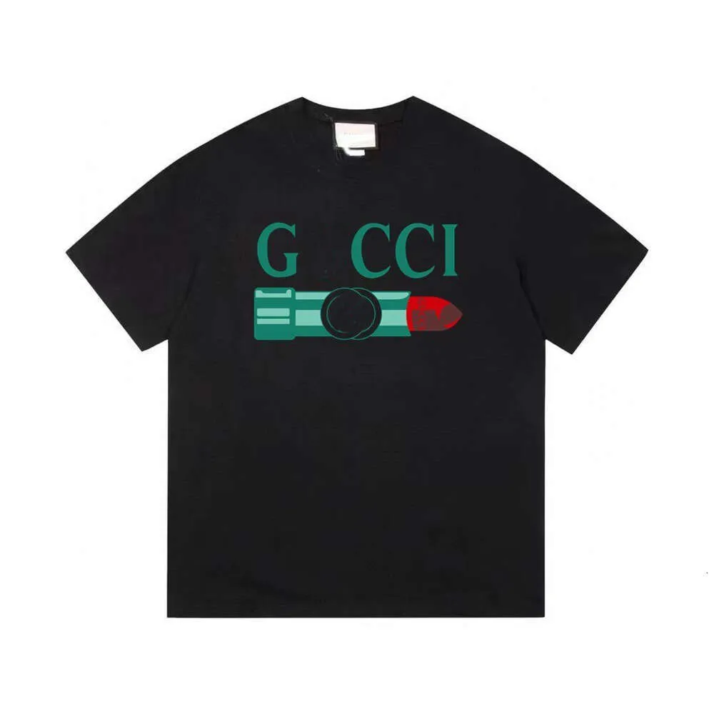 Designer Luxury Guggi Classic New crew neck T-shirt, popular version for men and women, stylish new men's print G+