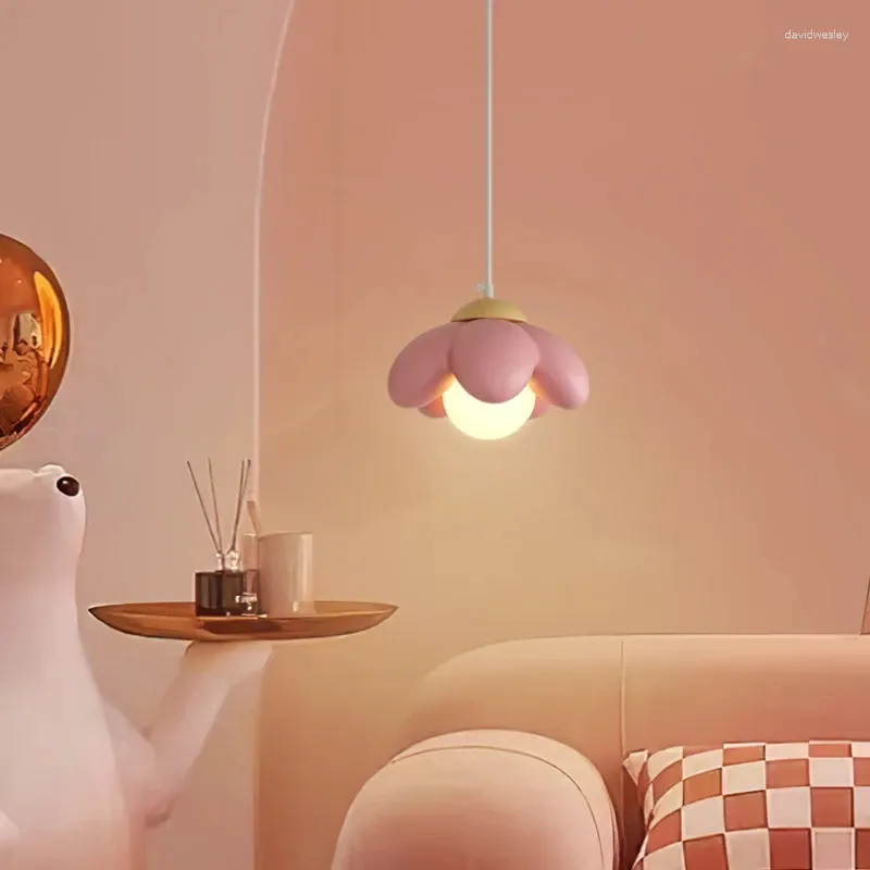 Hanglampen Roze Bloemblaadje LED Meisje Kamer Decor Bedlampje Persoonlijkheid Creatieve Prinses Kinderslaapkamer Hanglamp