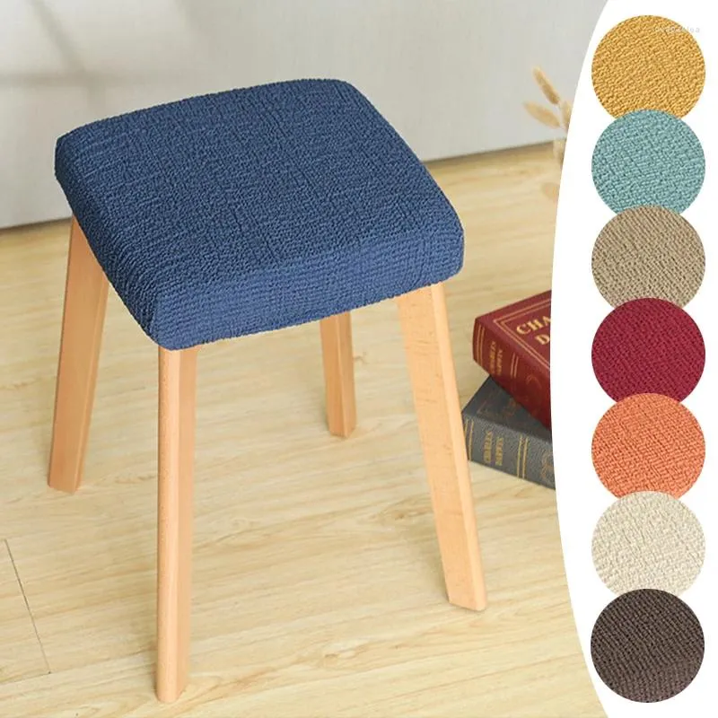 Chair Covers Multicolor Square Stool Cover Universal Modern Household Elastic Office Dining Table Solid Wood