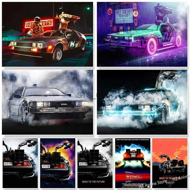 Pinturas Retro Filmes De Volta Para O Futuro Cool Run Car Poster Vintage Canvas Pintura Wall Art Impresso Imagem para Room Home Decor