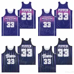 Central Arkansas Bears Jerseys College Basketball Scottie Pippen 33 Moive University HipHop Breathable Team Navy Blue Purple Pure Cotton Sport Men Retro Uniform