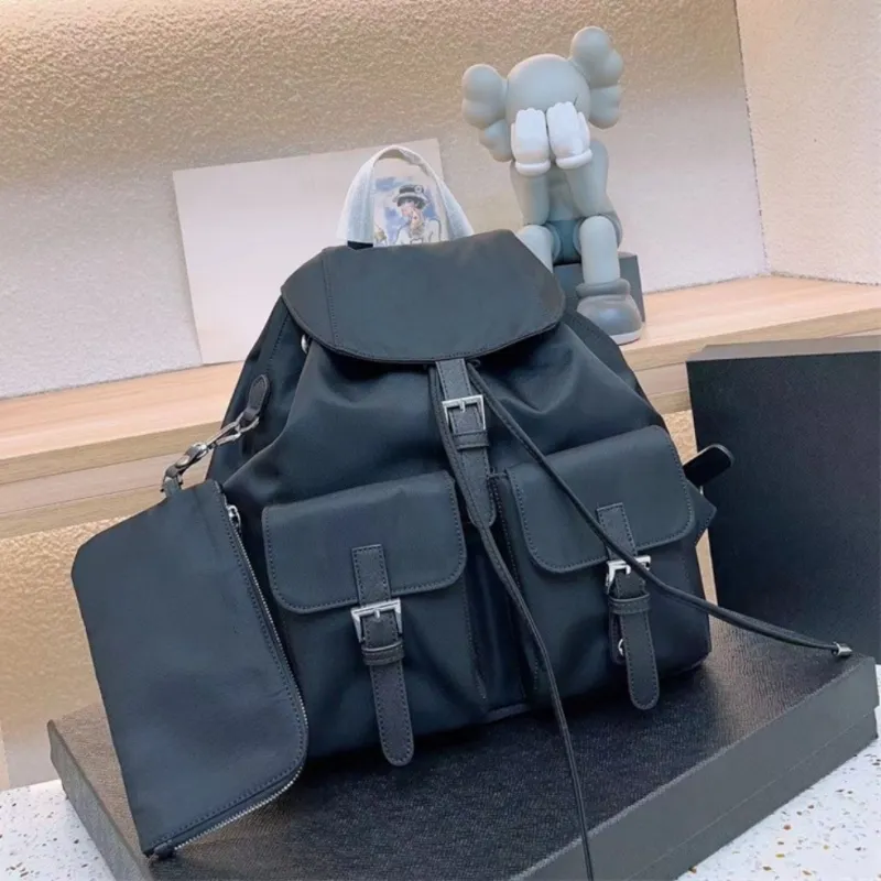 Damen-Herren-Rucksack, Designer-Rucksäcke, Luxus-Rucksack, Geldbörse, 2-teilige Nylon-Schultaschen, modische Büchertasche, Reisetaschen, mittelgroß