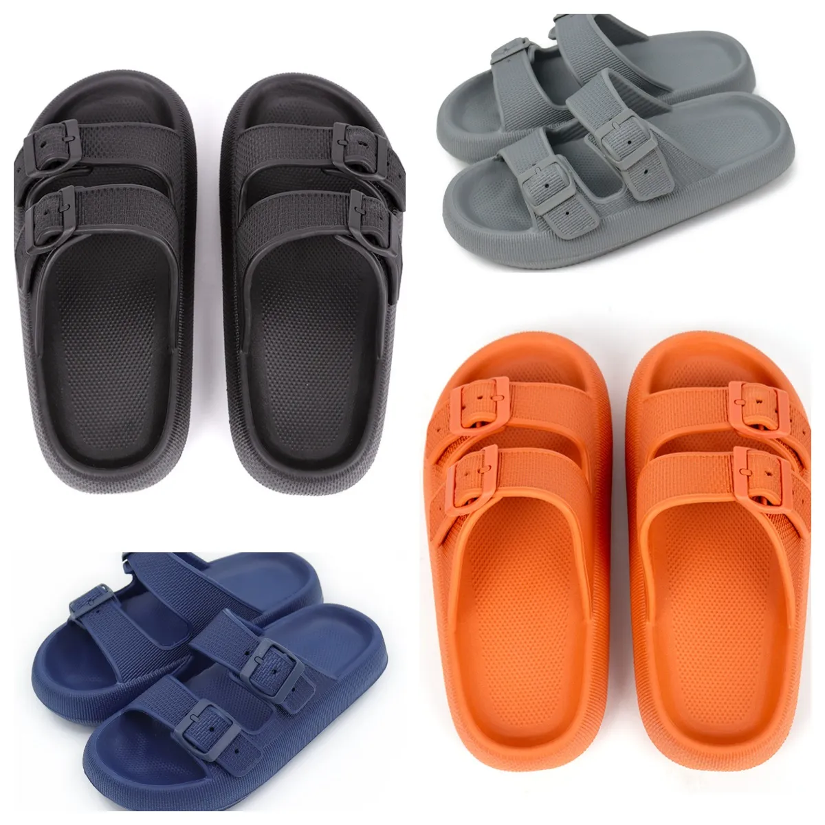 2024 Nieuwe Zomer Outdoor Platform Luxe Sandalen Platte Schoenen Heren Dames Buitenzwembad Strand Slippers Groot