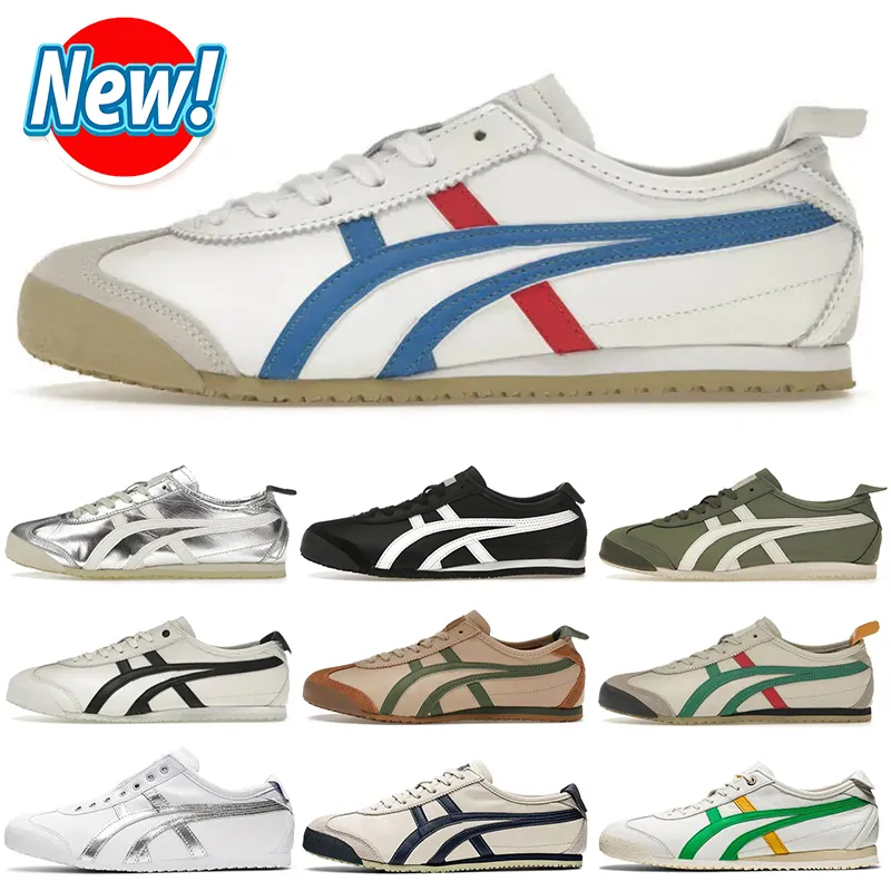 GAI Onitsukass Tigers Scarpe da corsa Tela estiva Serie MEXICO 66 DELUXE Uomo Donna Lattice Sottopiede combinato Pergamena Intersuola Betulla Peacoat Training